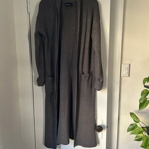 Line & Dot Long Open Cardigan Duster – Soft & Barely Worn